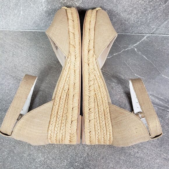 Jack Rogers Shoes Womens 9.5 Palmer Gold Espadrilles Closed Toe Wedge Sandals - Picture 3 of 10